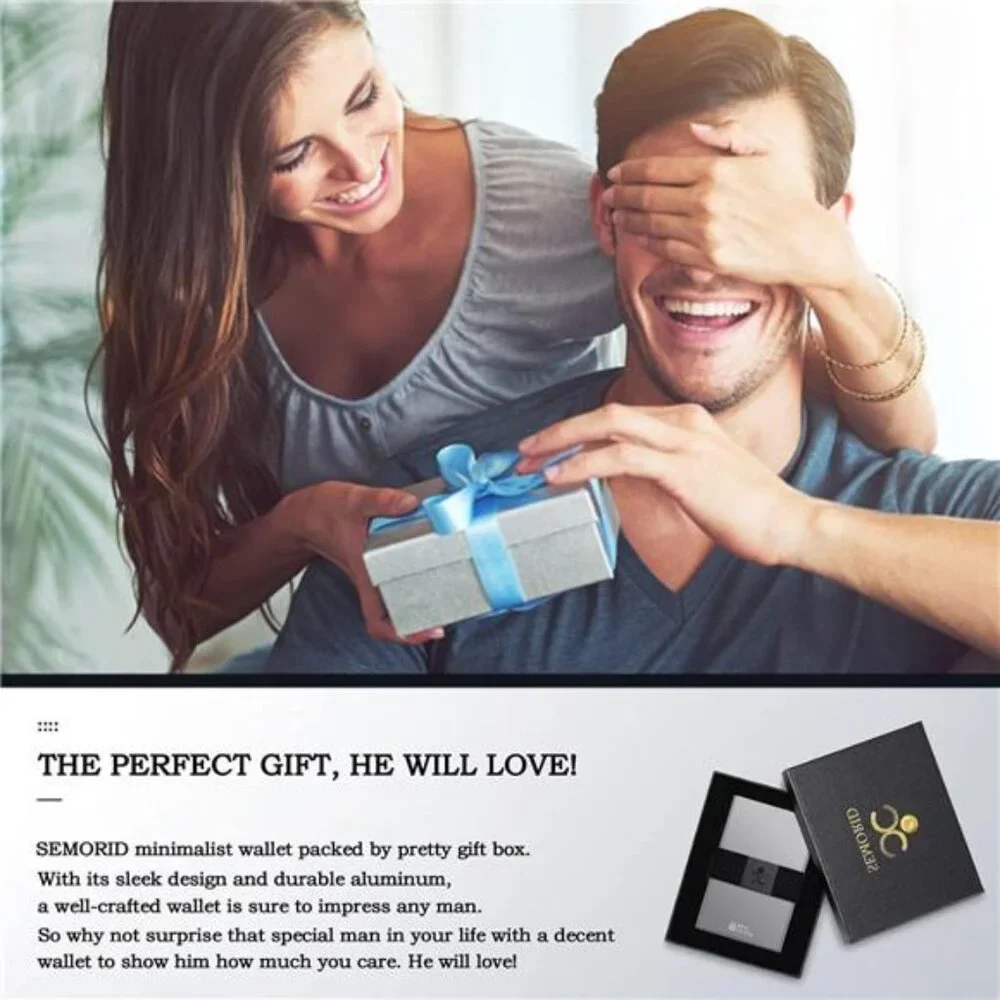 Slim Aluminum Card Holder Wallet for Men, Durable Expandable Backplate,